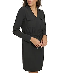 Calvin Klein Women's Collared Long-Sleeve Sheath Dress