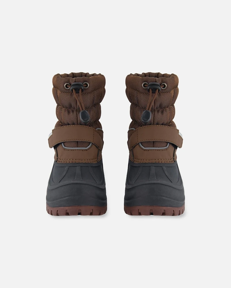 Deux par Kids Unisex Winter Boots Taupe - Toddler|Child
