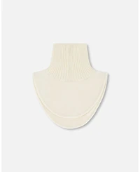Deux par Kids Unisex Polar Fleece and Knit Neckwarmer Off-White - Toddler|Child