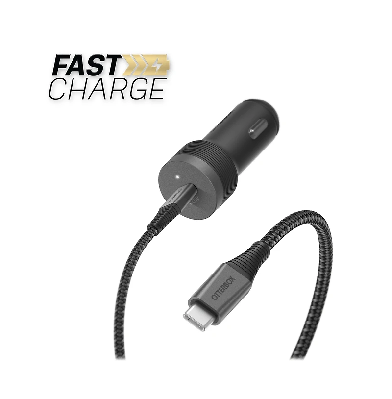 OtterBox Premium Pro Usb C to Usb C Car Charging Kit 30W-Black