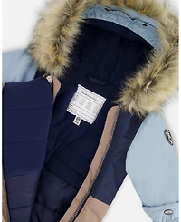 Deux par Baby Boys One-Piece Play Snowsuit Designed for Car Seat Taupe - Baby|Toddler