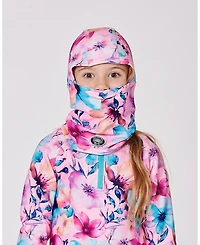 Deux par Girl Brushed Jersey Balaclava Pink Watercolor Flower Print - Toddler|Child