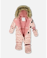 Deux par Baby Girl One-Piece Original Puffy Snowsuit Pink Mini Flowers - Baby|Toddler