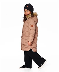 Deux par Girl Long Wavy Quilt Puffy Winter Coat Chanterelle