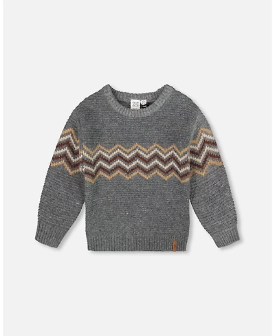 Deux par Boy Knit Sweater Dark Heather Gray