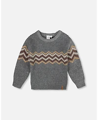 Deux par Boy Knit Sweater Dark Heather Gray