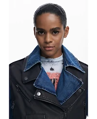 Desigual Women's Detachable denim trench coat