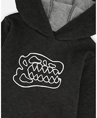 Deux par Toddler Boys Long Sleeve Super Soft Brushed Jersey Hooded Sweatshirt Black - Toddler|Child