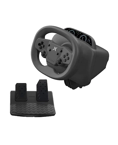 Nbcp PS4 Gaming Steering Wheel with Pedals – Wireless Bluetooth Connectivity, Dual-Vibration Motors, Compatible with Pc, PS4, Switch, PS3, iOS & Andro