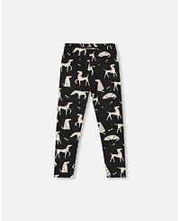 Deux par Toddler Girls Printed Jersey Leggings Black with Dalmatians - Toddler|Child