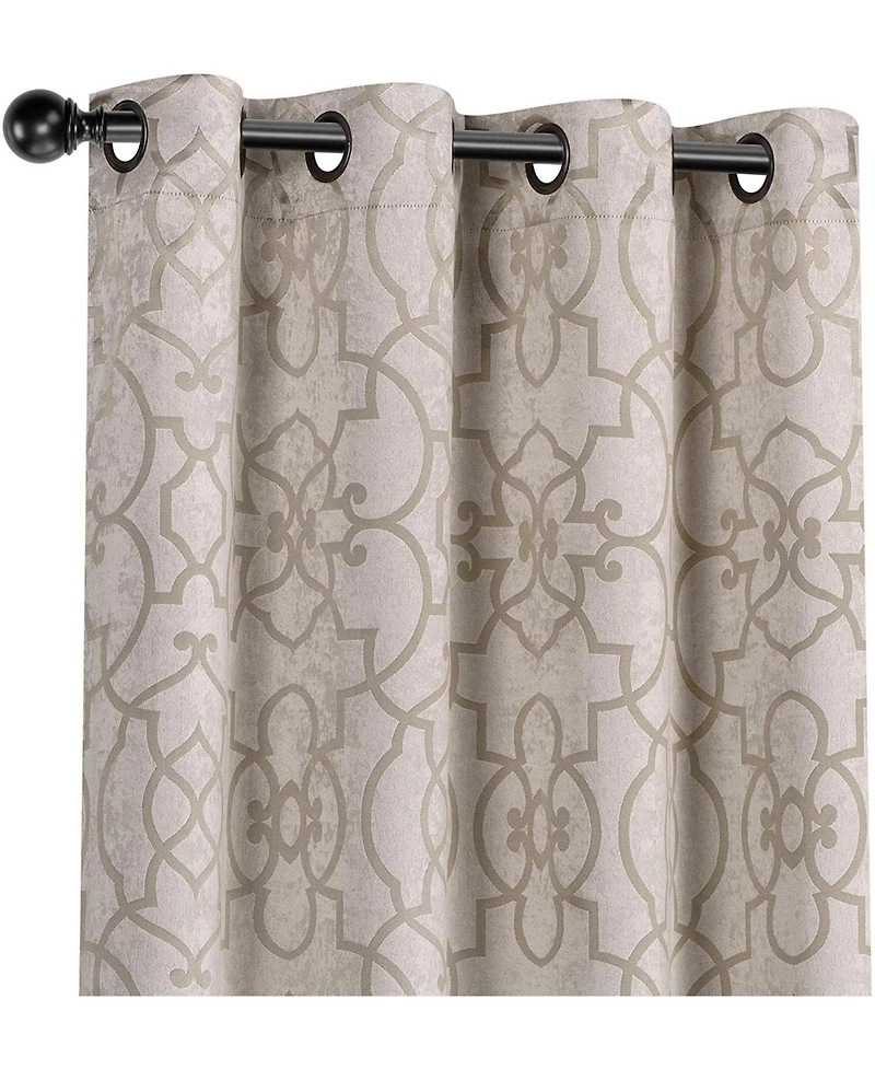 Kate Aurora Living 2 Pack Reversible Geometric Room Darkening Grommet Curtains - 38 in. W x 84 L, Lavender/Purple
