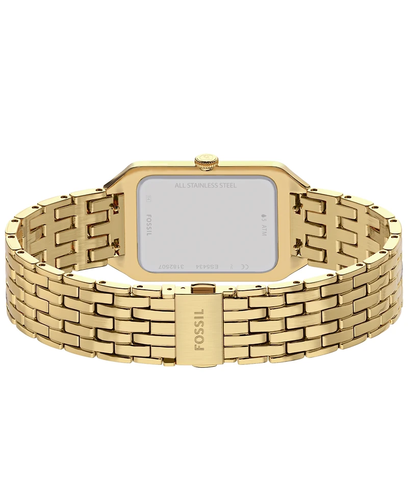 Fossil Women's Raquel Three-Hand Date Gold-Tone Stainless Steel Watch, 23mm