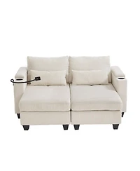 Streamdale Furniture Convertible Sleeper Sofa with Usb & Storage