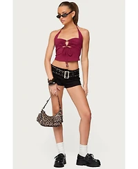 Edikted Womens Ayana Layered Bandeau Halter Top