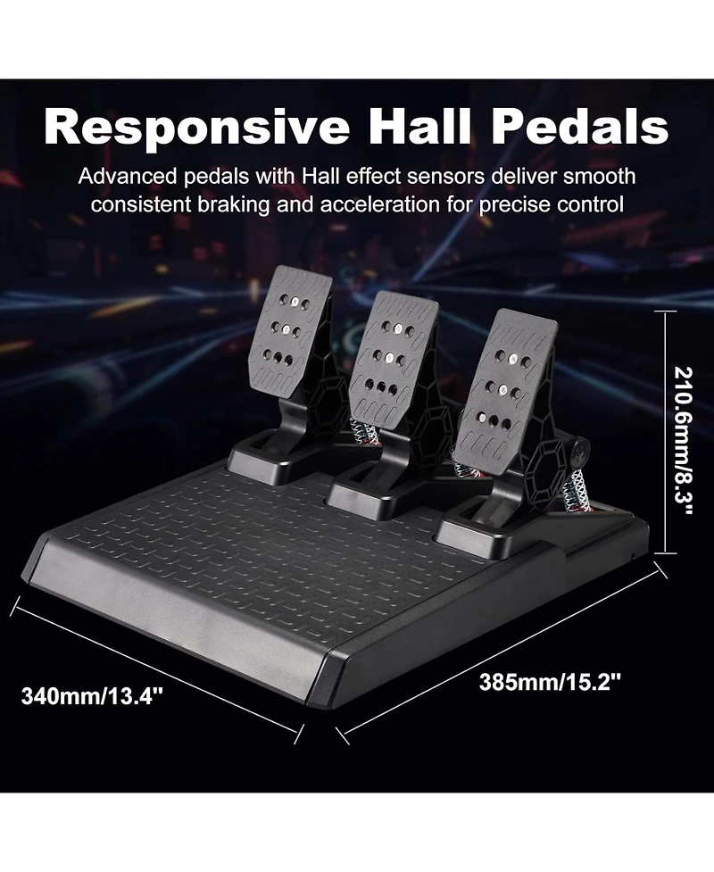 Nbcp Xbox One Racing Wheel with Hall Effect Pedals, 900°/1080° Rotation, Dual-Motor Feedback, Compatible with Xbox, Switch, Pc