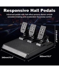 Nbcp Xbox One Racing Wheel with Hall Effect Pedals, 900°/1080° Rotation, Dual-Motor Feedback, Compatible with Xbox, Switch, Pc