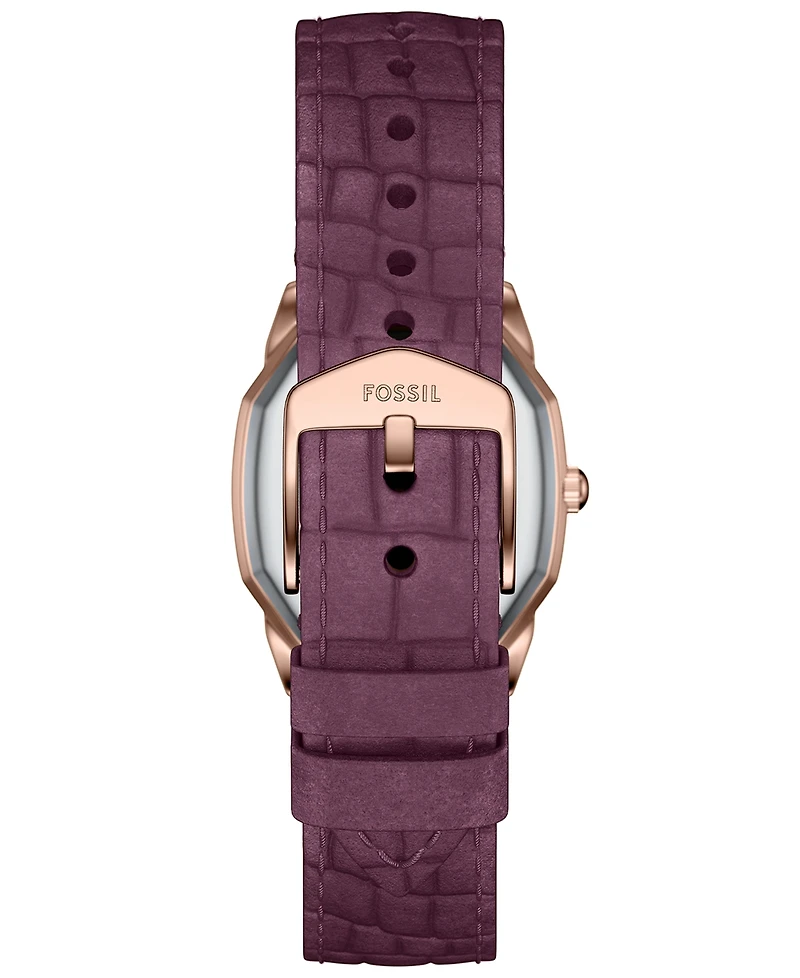Fossil Women's Harlow Three-Hand Burgundy Croco Leather Watch, 27mm