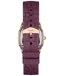 Fossil Women's Harlow Three-Hand Burgundy Croco Leather Watch, 27mm