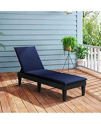 Patio Lounge Chair Recliner with 3-Position Adjustable Backrest & Cushion