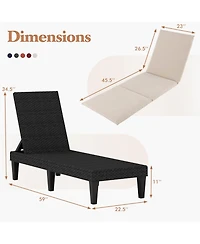 Patio Lounge Chair Recliner with 3-Position Adjustable Backrest & Cushion