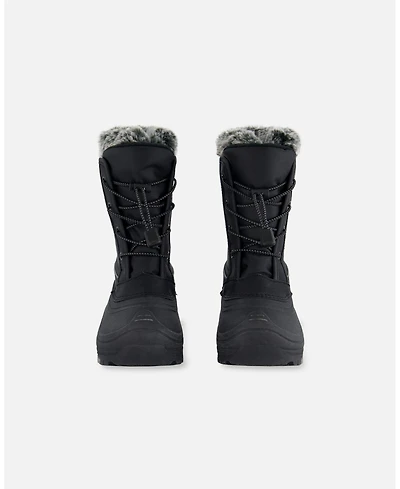 Deux par Kids Unisex Winter Boots Black with Removable Liner - Toddler|Child