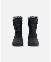 Deux par Kids Unisex Winter Boots Black with Removable Liner - Toddler|Child