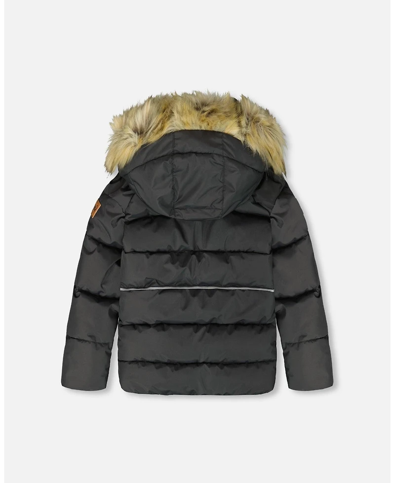Deux par Kids Unisex Puffy Winter Jacket Black