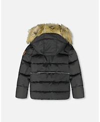 Deux par Kids Unisex Puffy Winter Jacket Black