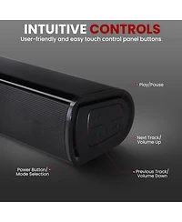 Pyle Wave Base Bluetooth Tabletop Soundbar Digital Speaker with Remote Control, Aux, Optical In, Usb In, Hdmi (Arc) & Coaxial