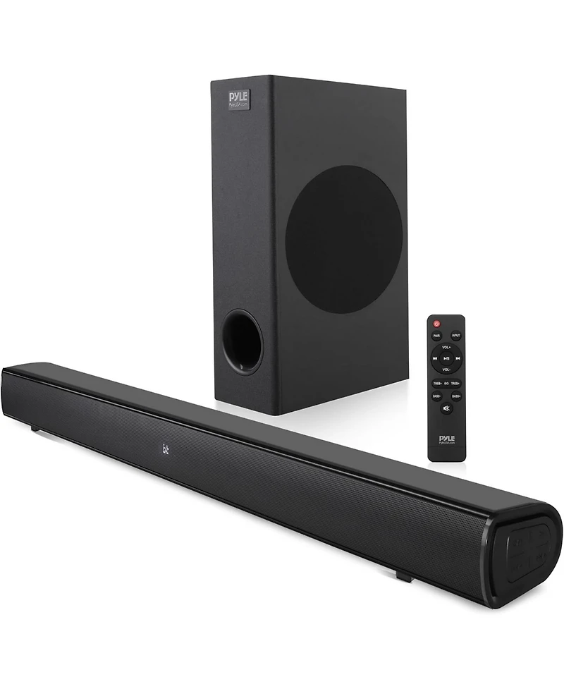 Pyle Wave Base Bluetooth Tabletop Soundbar Digital Speaker with Remote Control, Aux, Optical In, Usb In, Hdmi (Arc) & Coaxial