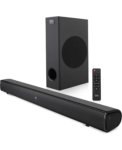 Pyle Wave Base Bluetooth Tabletop Soundbar Digital Speaker with Remote Control, Aux, Optical In, Usb In, Hdmi (Arc) & Coaxial