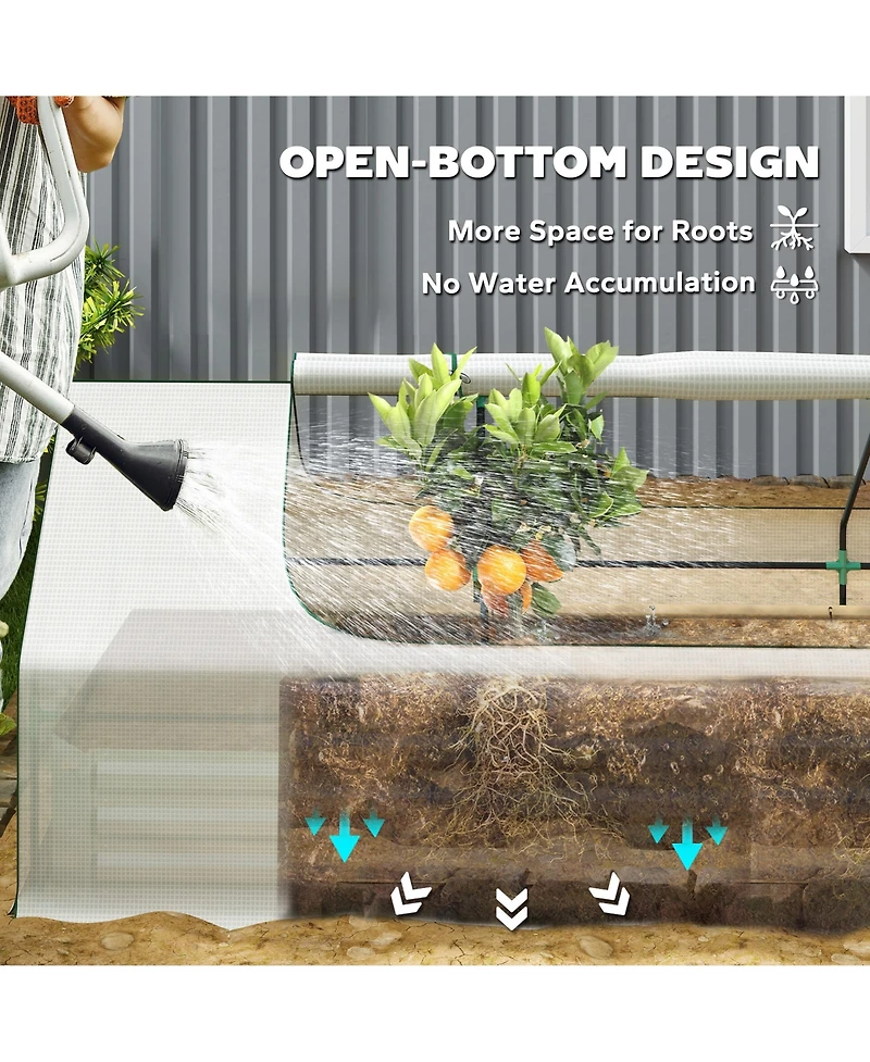Outsunny 8.6 x 3 1ft Raised Garden Bed with Mini house,