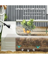 Outsunny 8.6 x 3 1ft Raised Garden Bed with Mini house,