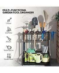 Outsunny Garden Tool Organizer for Garage, 3 Tier Yard Holder,