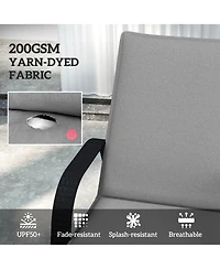 Outsunny 2PCS Chaise Lounge Chair Cushion, 76" x 23",