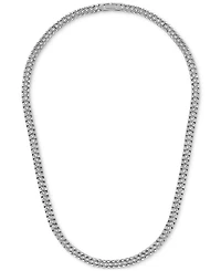 Esquire Men's Jewelry Cubic Zirconia Honeycomb Link 24" Necklace in Black Ip Stainless Steel, Exclusively at Macy's