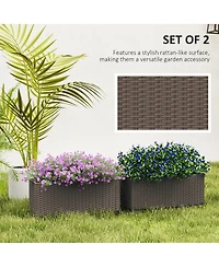 Outsunny Railing Planter Box (2 Pack, 20 Inch), Rat Look,