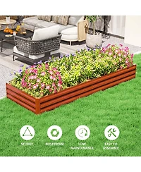 Outsunny Galvanized Raised Garden Bed Metal Planter Box Easy Quick Setup