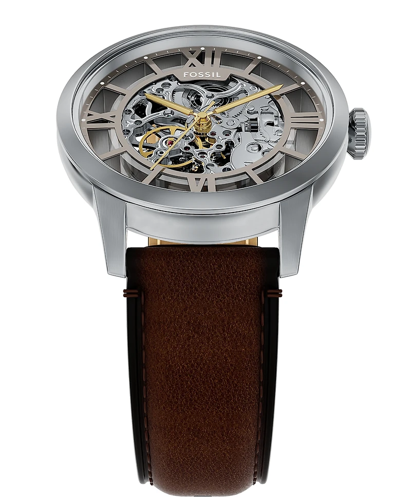Fossil Men's Townsman Automatic Brown Leather Watch, 44mm
