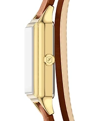 Fossil Women's Raquel Three-Hand Date Brown Croco Leather Watch, 23mm