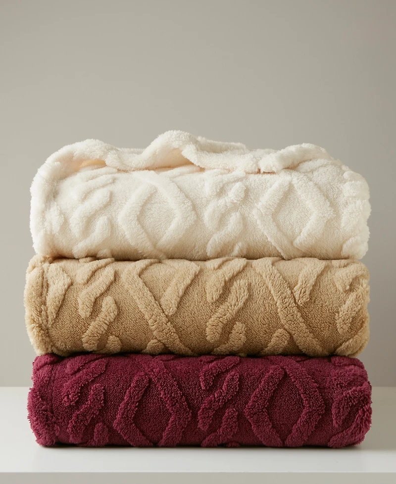 Premier Comfort Cozy Cable Throw Blanket, 50" x 60" (A $30.00 Value)