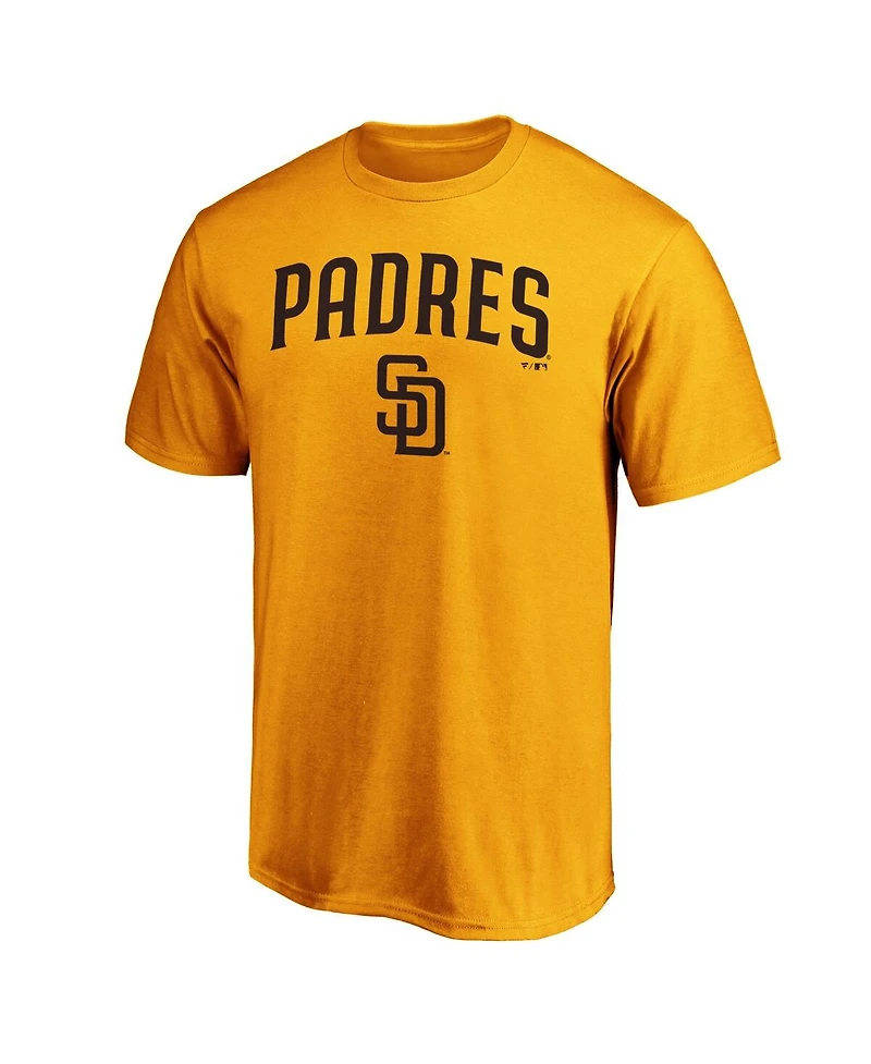 Fanatics Men's Gold San Diego Padres Team Logo Lockup T-Shirt
