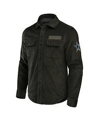 Fanatics Men's Olive Dallas Cowboys Corduroy Button-Up Shacket
