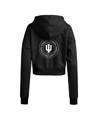 Adidas Women's Black Indiana Hoosiers Campus Queen Cropped Pullover Hoodie
