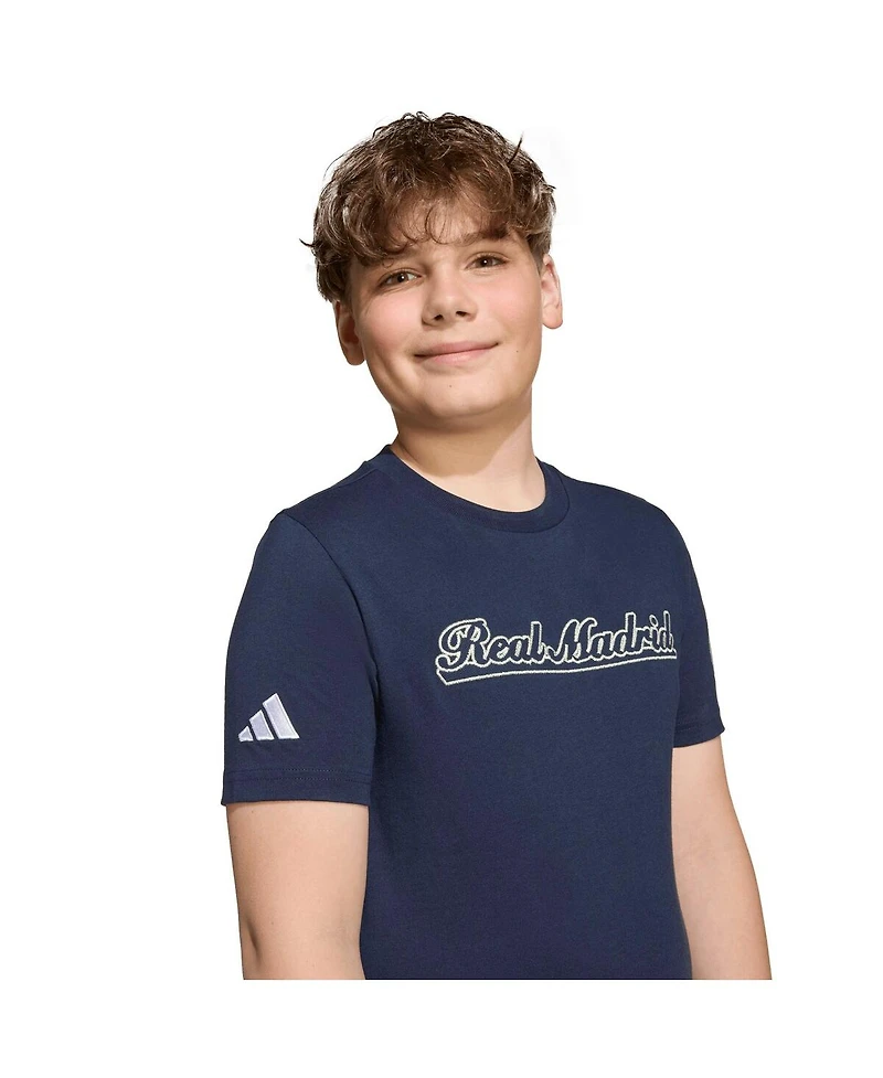 Adidas Big Boys and Girls Blue Real Madrid Us Pack Pullover Hoodie
