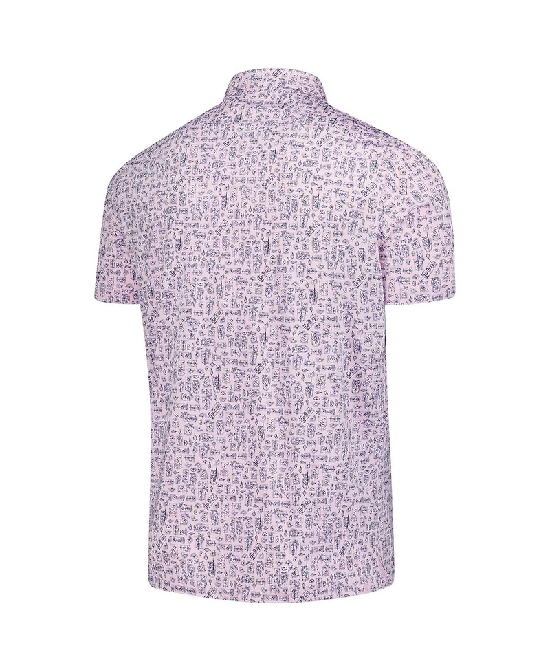 Puma Men's Pink Arnold Palmer Mattr Sketch Polo Shirt