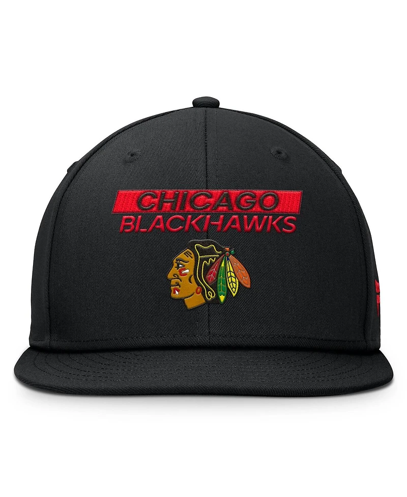 Fanatics Men's Black Chicago Blackhawks Authentic Pro Prime Snapback Hat