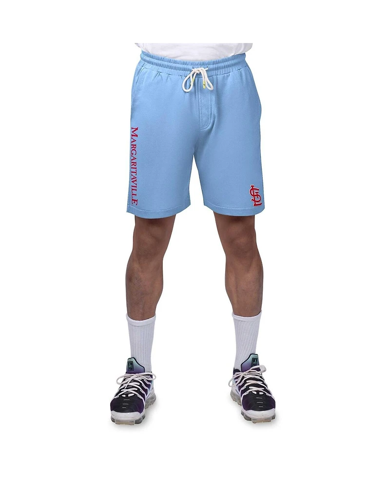 Margaritaville Men's Light Blue St. Louis Cardinals Peached French Terry Shorts