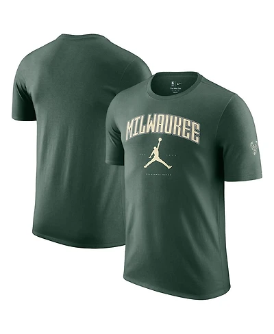 Jordan Men's and Women's Hunter Green Milwaukee Bucks Essential Cities T-Shirt