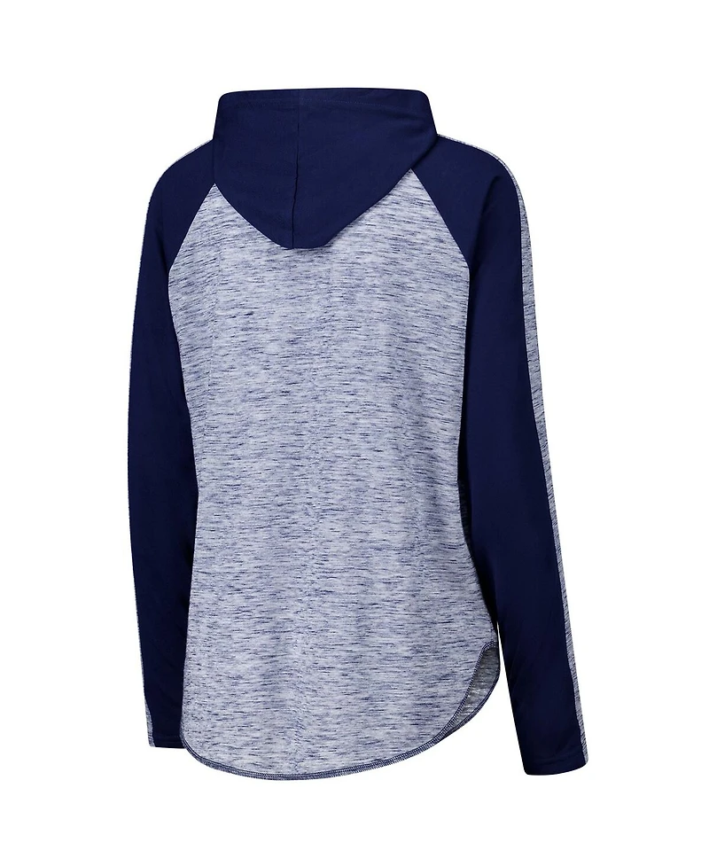 G-iii 4Her by Carl Banks Women's Navy Michigan Wolverines Underdog Bling Raglan Long Sleeve Hoodie T-Shirt